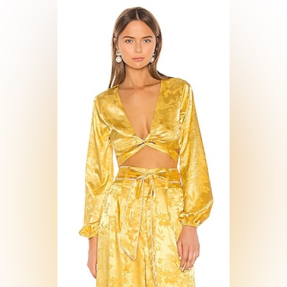 Camila Coelho Sonia Top in Golden Yellow